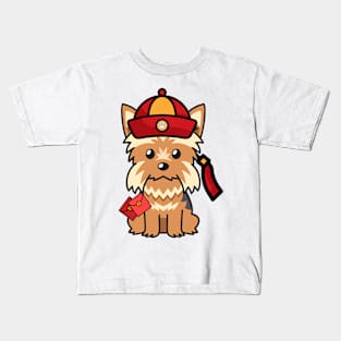 Lunar New Year Yorkshire Terrier Kids T-Shirt